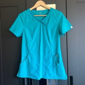 small blue scrub shirt